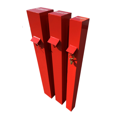 Capot de protection aluminium DEEP peint rouge section 76x76x1000 mm
