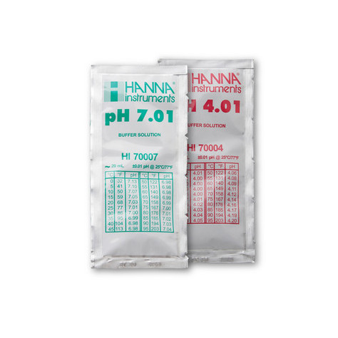 Solutions tampon pH 4 et 7 - 10 sachets