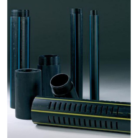 Tube PEHD Ø 63 mm - vissé crépiné - 2 m Tube PEHD Ø 63 mm - vissé crépiné - 2 m