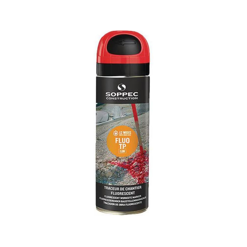 Traceur de chantier très fluorescent - rouge Traceur de chantier très fluorescent - rouge