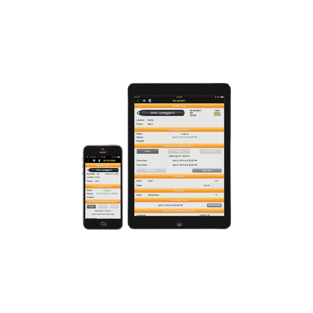 Application et interface "App Levelogger® 5" Application et interface "App Levelogger® 5"