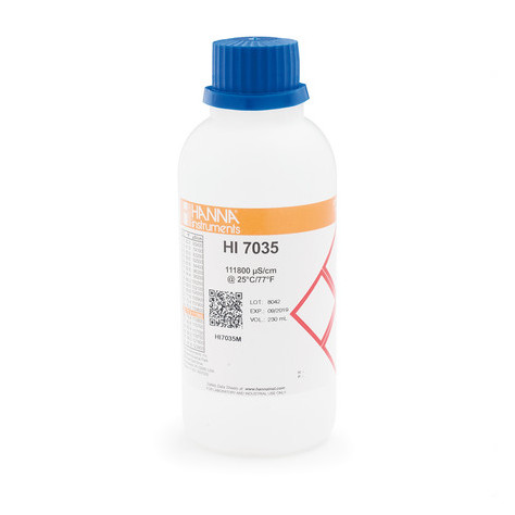 Solution d'étalonnage conductivité à 111,8 mS/cm - Flacon 250 ml Solution d'étalonnage conductivité à 111,8 mS/cm - Flacon 250 ml
