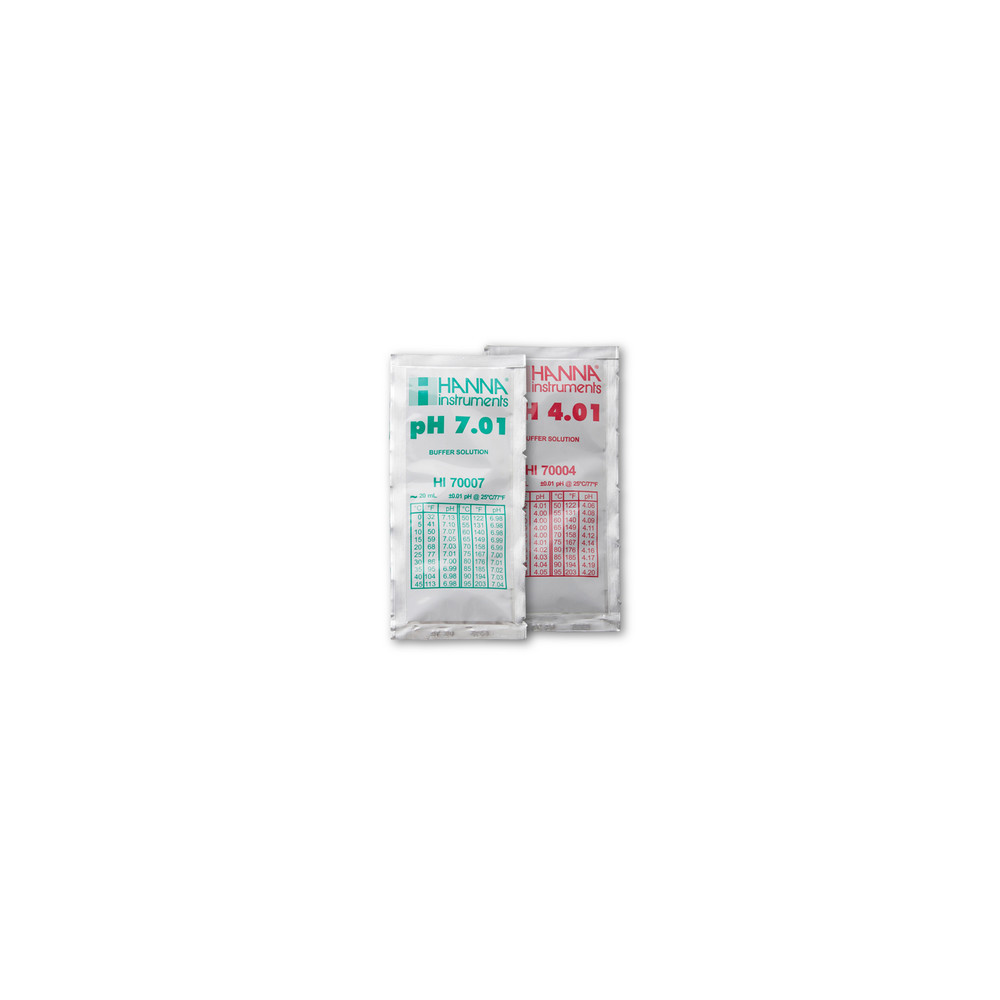Solutions tampon pH 4 et 7 - 10 sachets