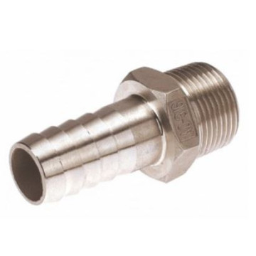 Embout inox cannelé mâle