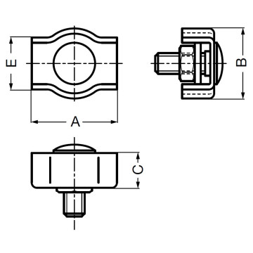 Serre-câble plat 1 boulon - pour câble Ø 2 mm