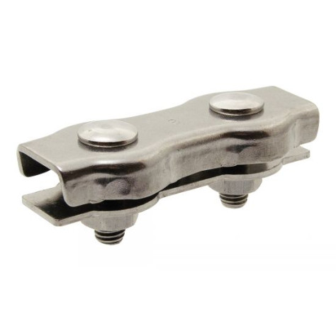 Serre-câble plat deux boulons - pour câble Ø 2 mm