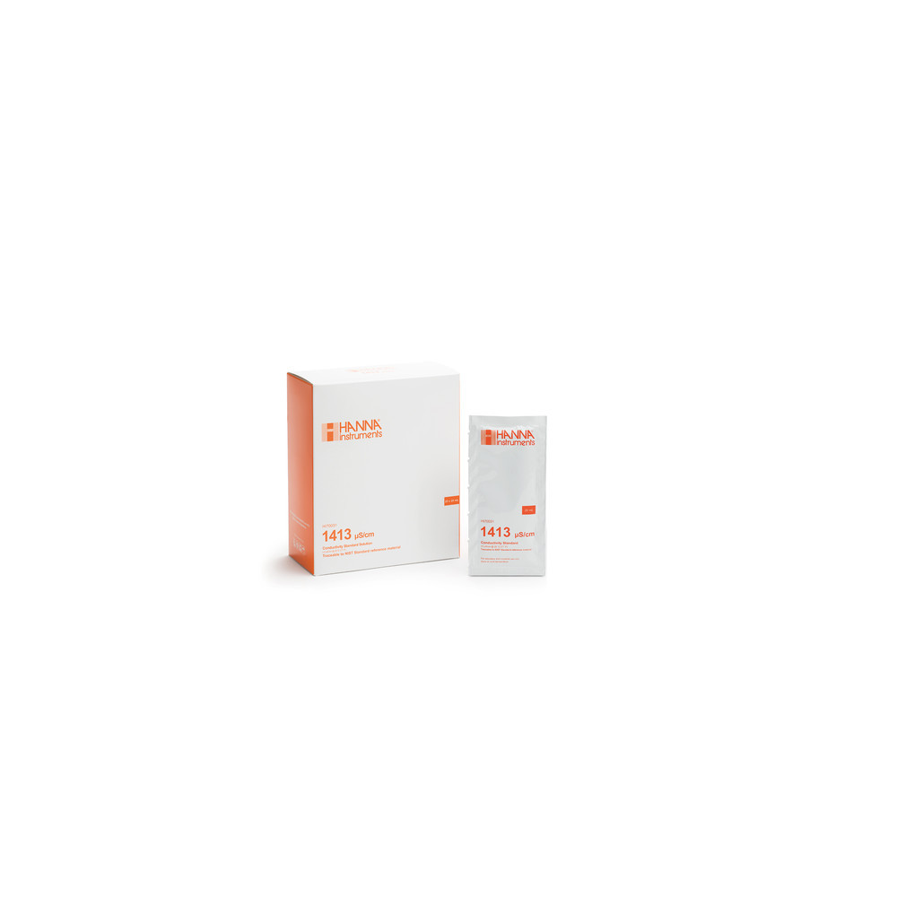 Solution d'étalonnage conductivité 1413 µS/cm - 25 sachets