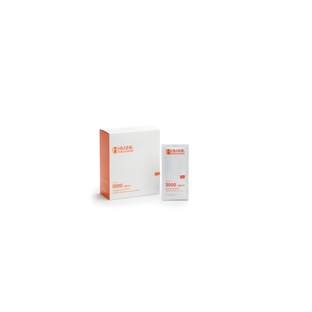 Solution d'étalonnage conductivité 5,00 mS/cm - 25 sachets