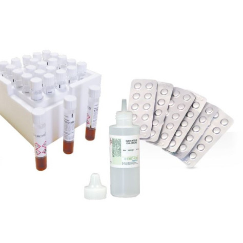 Module tests Chlore total 0,05 - 1 mg/l ou 0,5 - 6 mg/l Cl2 - réactif pilule