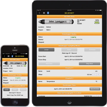 Module Bluetooth et application Levelogger - Solinst App interface
