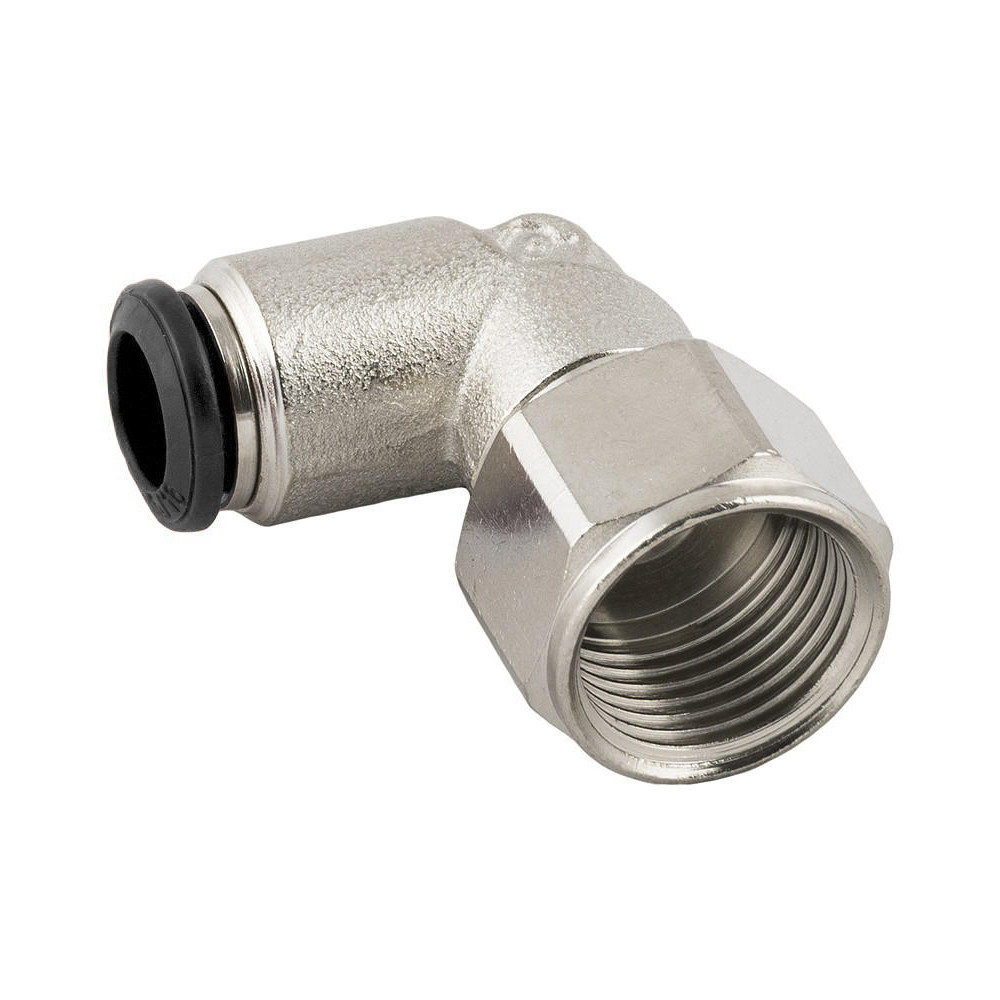 Raccord instantané coudé taraudé femelle Ø4 à Ø12 mm pour air comprimé