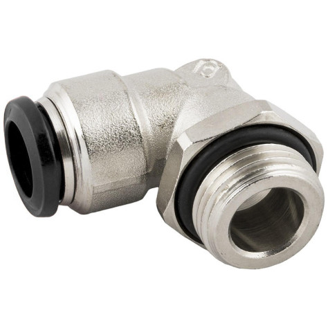 Raccord instantané coudé fileté mâle Ø4 à Ø12 mm pour air comprimé