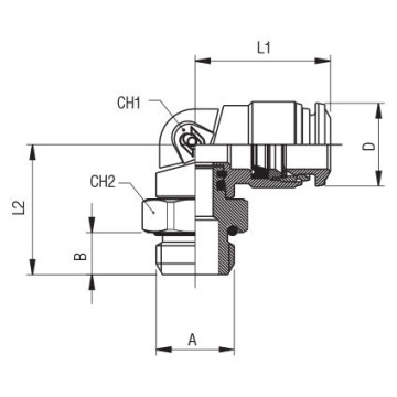 Raccord instantané coudé fileté mâle Ø4 à Ø12 mm pour air comprimé
