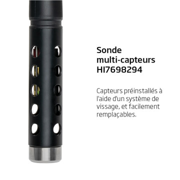 Sonde multiparamètre HI98294 avec GPS – pH, EC, OD, turbidité, °C
