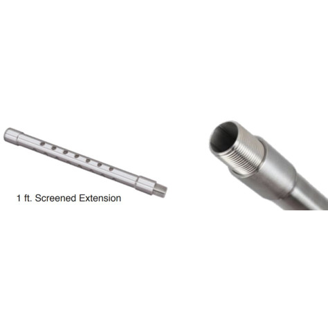 Extension perforée avec raccord cannelé - 30 cm