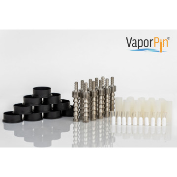 Kit Standard 10 pointes de prélèvement inox Vapor Pin avec couvercles plastiques