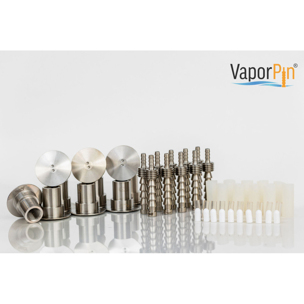 Kit inox 10 pointes de prélèvement inox Vapor Pin avec couvercles inox