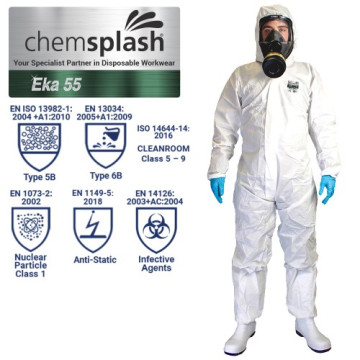 Combinaison de protection jetable chimique et biologique Eka 55 – Type 5B/6B