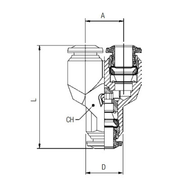 Raccord instantané en Y Ø6 mm pour air comprimé