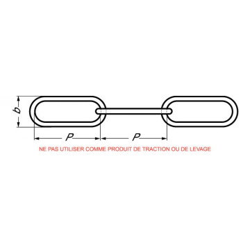 Chaîne inox à maillons longs Ø 3 mm - prix / ml