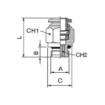Raccord droit mâle cylindrique