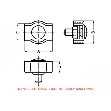 Serre-câble plat inox pour câble Ø 2 mm - Simple